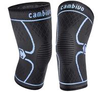 CAMBIVO Ginocchiera Ortopedica Antiscivolo x2, Tutore Ginocchio Compressione Ginocchiere Palestra, Fascia Ginocchio Sportiva Elastica per Artrosi Ginocchio, Legamenti, Recupero, Sport, Uomo e Donna
