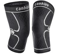 CAMBIVO Ginocchiera Ortopedica Antiscivolo x2, Tutore Ginocchio Compressione Ginocchiere Palestra, Fascia Ginocchio Sportiva Elastica per Artrosi Ginocchio, Legamenti, Recupero, Sport, Uomo e Donna