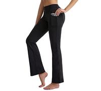 CAMBIVO Pantaloni Yoga Donna Lunghi, Pantaloni A Zampa, Pantaloni Palazzo Vita Alta Eleganti Comodi, Flared Leggings Bootcut Sportivi A Gamba Dritta con Tasche per Yoga, Pilates Fitness, Casual