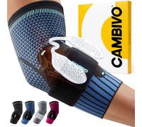 CAMBIVO Tutore Epicondilite Gomito con Doppio Cuscinetto in Gel da 5mm - Gomitiere Palestra a Compressione con Fascia Regolabile, Supporto per Tendinite, Tennis e Lavoro, Antiscivolo e Traspirante