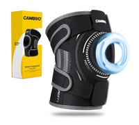 CAMBIVO Tutore Ginocchio con Stecche Laterali, Ginocchiera Ortopedica Regolabile con Foro Rotuleo, Ginocchiera Sportiva Elastica Traspirante Neoprene per Menisco Legamenti Artrite