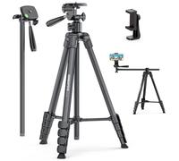 CAMBOFOTO Treppiede orizzontale 185 cm per iPhone/fotocamera, Treppiede overhead per smartphone flessibile, Supporto per telefono per riprese video/Borsa da trasporto