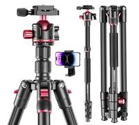 CAMBOFOTO Treppiede per fotocamera 188cm, con testa a sfera in alluminio, è compatibile con Canon, Nikon, binocoli, Viene fornito con una borsa per il trasporto.