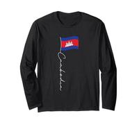 Cambogia Signature Flag Pole - Bandiera patriottica cambogiana Maglia a Manica