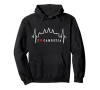 Cambogia Skyline Batticuore Siem Raep I Love Angkor Wat Felpa con Cappuccio