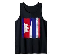 Cambogia Thailandia Mezza Bandiera Cambogiano Thai Roots Canotta