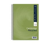 Cambridge Recycled A4 100 Pages Card Cover Wirebound Notebook - Pack of 5,Black