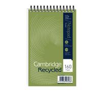Cambridge Recycled Reporters Notepad - Card Cover Wirebound 125 x 200 mm Ruled 1