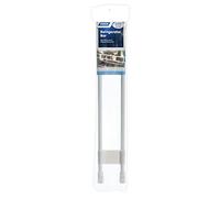 Camco 34" Double RV Refrigerator Bar, Holds Food And Drinks in Place During Travel, Prevents Messy Spills, Spring Loaded And Extends Between 19" And 34" - White (44074)