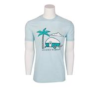 Camco 53337 - Maglietta a Maniche Corte con Palma, con Scollo Rotondo, Colore: Blu Ghiaccio