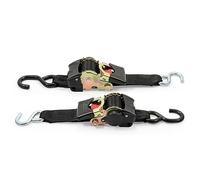 Camco Heavy Duty Retrattile Ratchet Tie Down Cinghie per Trasporto e Trasporto - 2 "x 15", Doppio Gancio, 1,1 kg Resistenza alla Rottura, Legare saldamente Barche, ATV e Altro (50031), Nero