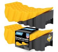 Camco Leveler curvo per camper/camper e cuneo - Caratteristiche resistente design a nido d'ape e include pinze in gomma antiscivolo sul cuneo - compatibile con rimorchi fino a 13,6 kg - confezione da