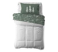 Camco Life is Better at The Campsite - Lenzuola a castello per camper e camper, con design verde e bianco, realizzate in morbido poliestere lavabile in lavatrice, set da 3 pezzi (53477)
