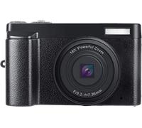 Fotocamera digitale da 48 MP, HD 1080p, zoom 16x, schermo ribaltabile Nero