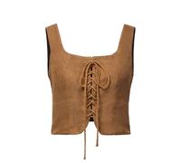 CAMDOM Gilet da donna rinascimentale con lacci, stile steampunk, gotico, cosplay