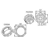 Came Adattatore Ottagonale, 59 X 0.7 Mm