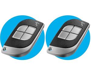 CAME Telecomando TTS dal design elegante quadricanale nero e grigio 4 pulsanti a codice fisso a 433,92 MHz con funzione di autoapprendimento, multiutenza, compatibile solo con modelli CAME