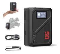 Came-TV MINI50C V Mount Battery 3450mAh 50Wh 14.4V, V Lock Battery con 45W PD Tipo C Carga Rápida 1 Hora/D Tap/USB A/12V DC/8.4V DC/BP/Pantalla OLED para Cámara Videocámara Monitor Drones con Luz LED