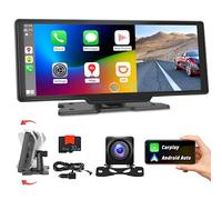 CAMECHO 10,26 Pollici Autoradio Portatile con Wireless Carplay Android Auto, Schermo per Auto con Bluetooth, Assistente Vocale Trasmettitore FM AUX Telecamera Posteriore