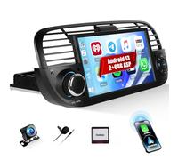 CAMECHO 2+64G 7 Pollici Android 13 Autoradio per Fiat 500- (2007-2015) con Telecamera Posteriore, Wireless Carplay Radio Bluetooth HD Touchscreen con Android Auto FM/RDS ASP WIFI GPS +Canbus