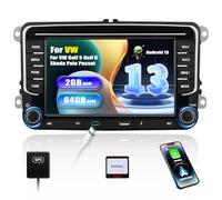 CAMECHO 2+64G Android 13 autoradio per VW Golf 5 Golf 6 Skoda Polo Passat Ti guan Tou ran con Carplay/Android Auto/Mirrorlink, 7 pollici Touchscreen Stereo con WiFi GPS Bluetooth FM RDS USB Type-C