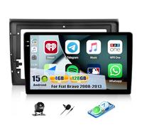 CAMECHO 4+128G Android 15 Autoradio 9 Pollici per Fiat Bravo 2008-2013 con Telecamera Posteriore AHD, Bluetooth Radio Wireless Carplay Android Auto, FM/RDS WIFI GPS Mirror Link 1280 * 720 Touchscreen