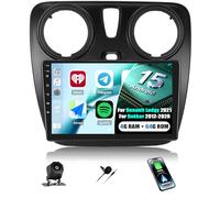 CAMECHO 4+64G 9 Pollici Android 15 Autoradio per Renault Lodgy 2021/Dokker 2012-2020 con Telecamera Posteriore, Wireless Carplay 2Din Bluetooth Radio con 32EQ FM RDS GPS WIFI Android Auto Mirror Link
