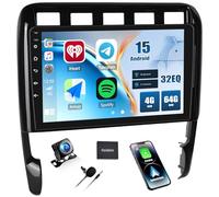 CAMECHO 4+64G 9 Pollici Autoradio per Porsche Cayenne 2002-2010 con Telecamera Posteriore, Android 15 Senza Fili Carplay Radio Bluetooth con Android Auto GPS WIFI DSP FM/RDS +Canbus HD IPS Touchscreen
