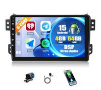 CAMECHO 4+64G Android 15 Autoradio per Suzuki Splash Ritz Opel Agila 2004-2014, 9 Pollici 8 Core Radio Qualcomm con Wireless Carplay Android Auto WIFI GPS FM/RDS DSP Bluetooth + Telecamera Posteriore