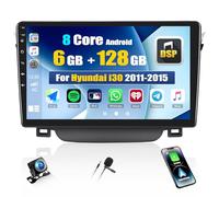 CAMECHO 6+128G 8 Core 9 Pollici Autoradio per Hyundai I30 2011-2015 con Telecamera Posteriore, Android 15 Radio Bluetooth 2Din Wireless Carplay con Android Auto GPS WIFI FM/RDS DSP con Mirror Link