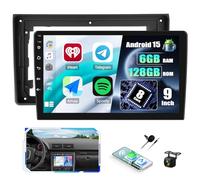 CAMECHO 6+128G 8 Core Android 15 Autoradio per Audi A4 2004-2008, 9 Pollici Radio Wireless Carplay con Telecamera Posteriore, Bluetooth Android Auto GPS FM/RDS WIFI DSP +Canbus IPS HD touchscreen