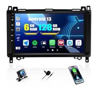 CAMECHO [6+128G 8-Core] Android 15 Autoradio per Mercedes Benz B-Class W245 Viano Vito W639 Sprinter DSP Carplay senza Fil, 9" Bluetooth Stereo Auto GPS WiFi FM/RDS Mirrorlink 2USB+Mic+Telecamera