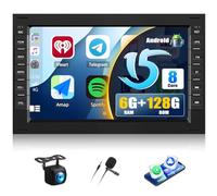 CAMECHO 6+128G 8 Core Autoradio Android 15 per VW Golf 4 Polo Sharan Jetta MK4 Passat B5 con Telecamera Posteriore, 7 Pollici Radio Bluetooth Carplay Wireless con Android Auto FM/RDS GPS WIFI Mirror