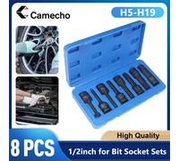 Camecho 8 pz 1/2 Pollici Drive Impact Cacciavite Esagonale Conjoined Bit Socket Set H5-H19 per Strumenti di Rimozione Strumenti di Riparazione Auto