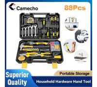 Camecho 88pcs Tool Set Kit di attrezzi manuali per la casa generale con custodia in plastica per cassetta degli attrezzi utilizzata per la riparazione dell'auto e la riparazione della casa
