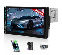 CAMECHO Autoradio 1 Din Senza Fili Carplay Android Auto Bluetooth Radio con Touchscreen LED 7 pollici con YouTube Online, Schermo HD con Mirror Link, Comandi al Volante + 2 Porte USB AUX Tipo C