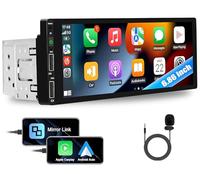 CAMECHO Autoradio CarPlay 1 Din con 6.86 Pollici Schermo Android Auto Radio Toccare Display con Bluetooth Mirror Link FM Radio 2 USB Ports SWC Microphone Esterno