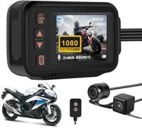 CAMECHO Dashcam per Anteriore e Posteriore, IP65 Impermeabile Dual-Dash-CAM per Motorsport/Motociclette/UTV/ATV e Golfwagen, 2'' HD-Dashcam CON G-Sensor/Supporto ad Anello/32GB TF-Mappa