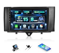 CAMECHO Qualcomm 4+64G 8-Core Android 15 Autoradio per Mercedes-Benz Smart Fortwo 2011-2015, 9 Pollici DSP Bluetooth Radio con Wireless Carplay Android Auto WIFI GPS FM/RDS +Telecamera Posteriore