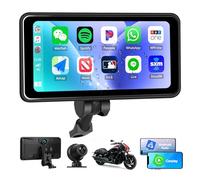 CAMECHO Senza Fili Schermata Carplay Per Moto, 6,25 Pollici Navigatore Moto da Stereo con DVR &Telecamera, Portatile CarPlay & Android Auto Per moto, IP68 Impermeabile Touchscreen, Bluetooth, Siri