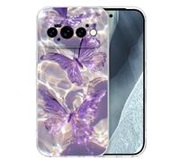 CameCosy Custodia carina per Google Pixel 10 Pro con motivo farfalla viola | Custodia protettiva con motivo a farfalla viola in stile ondulato, per donne e ragazze, in morbido TPU antiurto antigraffio