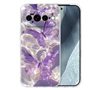 CameCosy Custodia carina per Google Pixel 10 Pro XL con motivo farfalla | Custodia protettiva con motivo a farfalla viola in stile ondulato, per donne e ragazze, in morbido TPU antiurto antigraffio