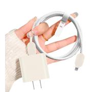 CameCosy Set di protezione per cavo di ricarica compatibile con iPhone 18/20W, adattatore di alimentazione, cavo dati per USB di tipo C, protezione per spina di ricarica con design in pelle, per