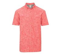 camel active Camicia a Maniche Corte screziata in Puro Cotone, Rosso, M Uomo
