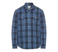 camel active Camicia a Quadri da Uomo in Puro Cotone, Blu, XXL