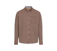 Camel active Camicia da Uomo Regular Fit Maniche Lunghe Marrone Nero a Quadri 55