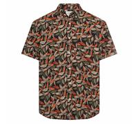 Camel active Camicia Uomo Regular Fit Manica Corta Arancione Verde Floreale 7S74