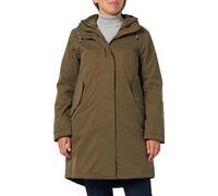 camel active Cappotto Lungo Texxactive Effetto Cotone Coat, Verde Scuro, 46 Donna
