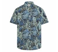 Camel active Herren Kurzarmhemd Button-Down Floral Indigo Blue Regular Fit