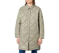 camel active lange Steppjacke im Overshirt Style, cappotto Donna, Grün,